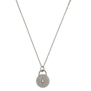 Tiffany & Co. Platinum and Diamond Round Locket Pendant with Platinum chain